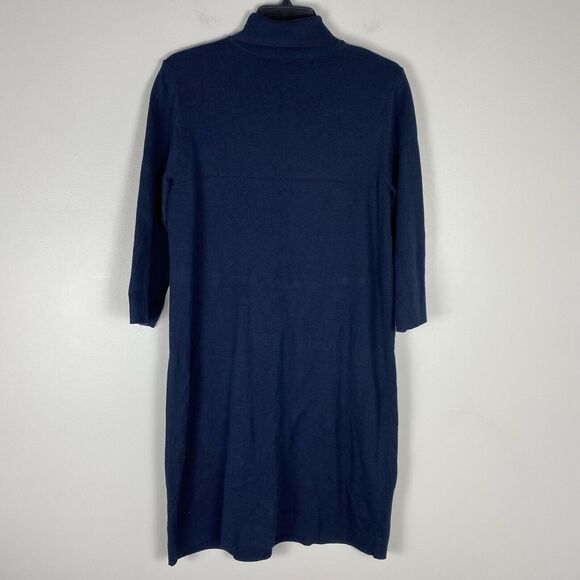 J. Jill sweater Dress Small Navy Blue Knit Turtleneck Minimalist - Picture 4 of 6